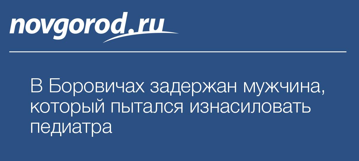 В Боровичах задержан мужчина, который пытался изнасиловать педиатра