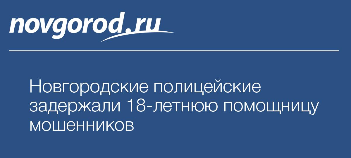 Новгородские полицейские задержали 18-летнюю помощницу мошенников